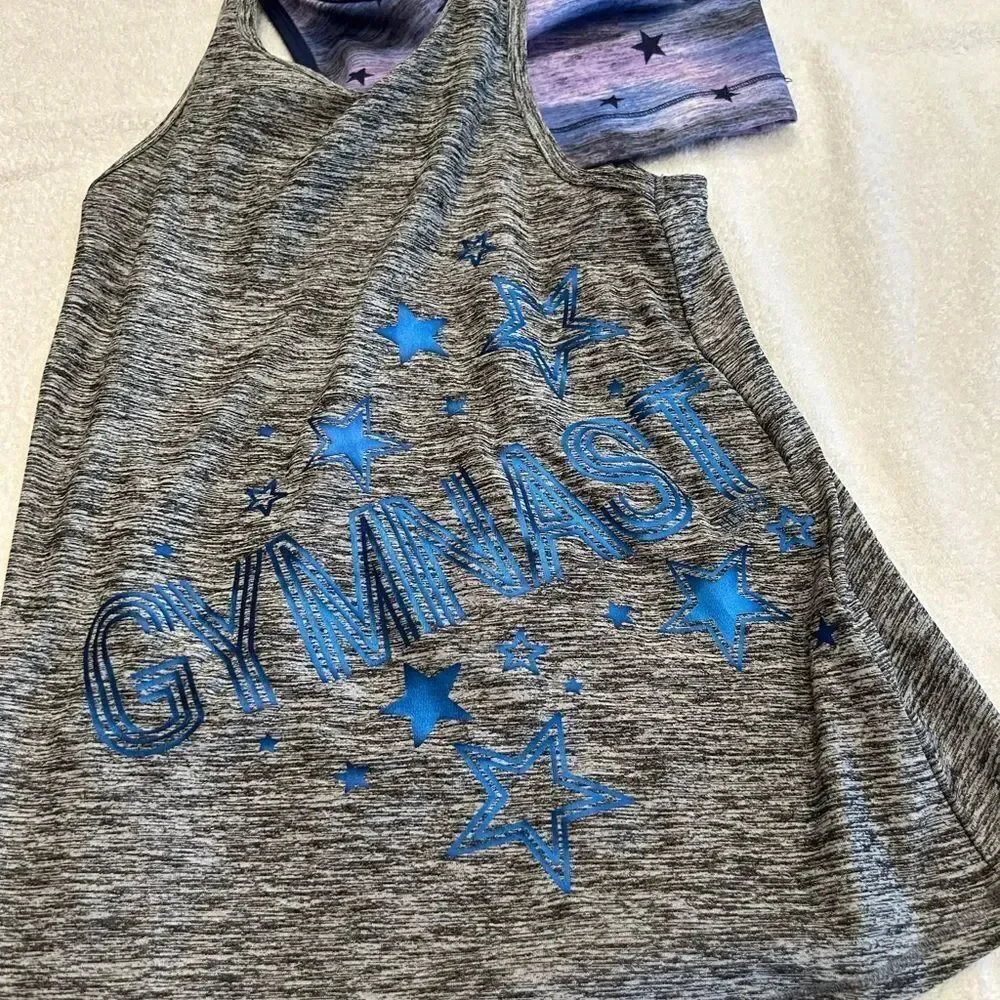 Justice Gray and Blue Athletic Tank Top